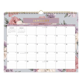 Blue Sky 15 in. x 12 in. 12-Month (Jan to Dec): 2026 Tula Monthly Wall Calendar - Floral Artwork, White/Multicolor Sheets