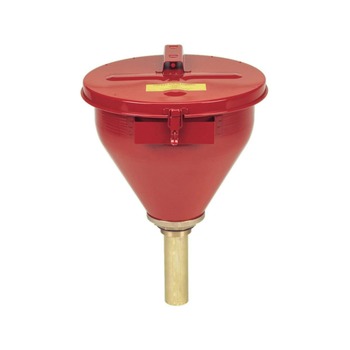 Justrite Self-Closing Cover 6 in. Flame Arrester Safety Drum Funnel