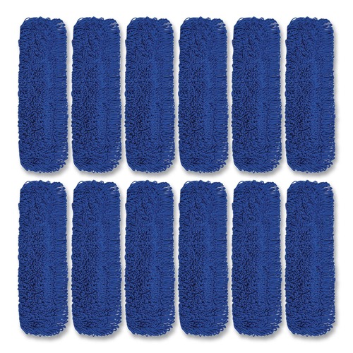 Mops | Gritt Commercial GRI1823612PK 36 in. x 5 in. Microfiber Looped Dust Mop Pad Head - Blue (12/Carton) image number 0