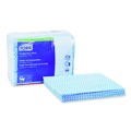 Cleaning Cloths | Tork 192183 11.75 x 14.75 1-Ply Small Pack Foodservice Cloth - Blue/White/Unscented (4/Carton) image number 1
