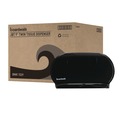 Paper Towels and Napkins | Boardwalk R4070BKBW 20.25 in. x 6 in. x 12.25 in. Jumbo Twin Toilet Tissue Dispenser - Black image number 5