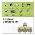 Office Electronics & Batteries | GoGreen Power GG-03431BE 3 Outlet Right Angle Wall Tap, Beige image number 5