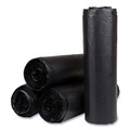 Trash Bags | Inteplast Group S404822K 45 gal. 22 microns 40 in. x 48 in. High-Density Interleaved Commercial Can Liners - Black (25 Bags/Roll, 6 Rolls/Carton) image number 1