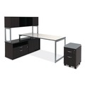  | Alera ALELS583020ES Open Office Desk Series 29.5 in. x19.13 in. x 22.88 in. 2-Drawer 1 Shelf Pencil/File Legal/Letter Low File Cabinet Credenza - Espresso image number 3
