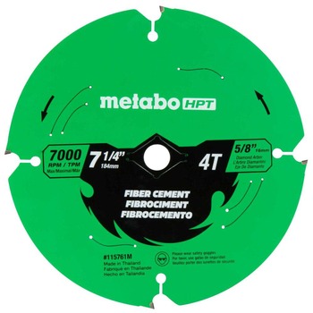 Metabo HPT 7-1/4 in. 4-Tooth Industrial PTFE Circular Saw Fiber Cement Blade