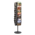  | Safco 5577BL 16.5 in. x 16.5 in. x 66 in. 30 Compartments Onyx Mesh Rotating Magazine Display - Black image number 1