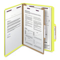  | Smead 13734 Pressboard Four-Section Top Tab Classification Folders - Letter, Yellow (10/Box) image number 1