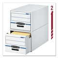  | Bankers Box 00722 16.75 in. x 19.5 in. x 11.5 in. STOR/DRAWER Basic Space-Savings Storage Drawers for Legal Files - White/Blue (6/Carton) image number 3