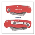 Knives | GreatNeck 12614 1.25 in. Blade 3.5 in. Aluminum Handle Quick Change Lock Back Utility Knife - Red image number 3