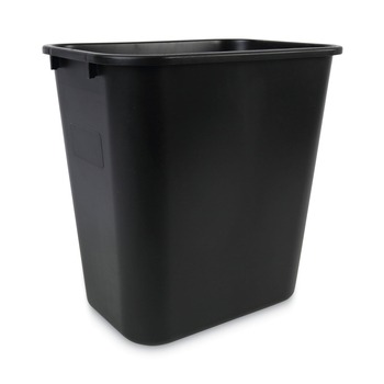 Boardwalk 3485202 28 qt. Plastic Soft-Sided Wastebasket - Black
