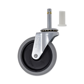 Rubbermaid Commercial Thermoplastic Rubber Replacement Swivel 4 in. Wheel Bayonet Casters - Black
