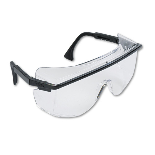 Safety Glasses | Honeywell Uvex S2500 Astro OTG 3001 Wraparound Safety Glasses - Black Plastic Frame, Clear Lens image number 0