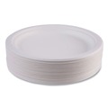 Cutlery | Eco-Products EP-P013PK 9 in. Renewable Sugarcane Plates - Natural White (50/Pack) image number 2