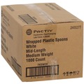 Bulk Savings Pricing 2 | Pactiv Corp. FKSWCH Plastic Mediumweight Spoon Individually Wrapped Fieldware Cutlery - White (1000/Carton) image number 2