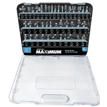 Maximum CTI0546818 (40-Piece) 1/2 and 1/4 in. Shanks Assorted Carbide-Tipped Router Bit Set with Storage Case