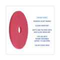  | Boardwalk BWK4017RED 17 in. Diameter Buffing Floor Pads - Red (5/Carton) image number 4