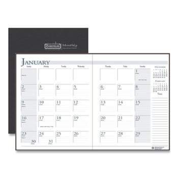 House of Doolittle 11 in. x 8.5 in. 14-Month (Dec 2025-Jan 2027) Recycled Ruled Planner with Leatherette Cover - Black Cover