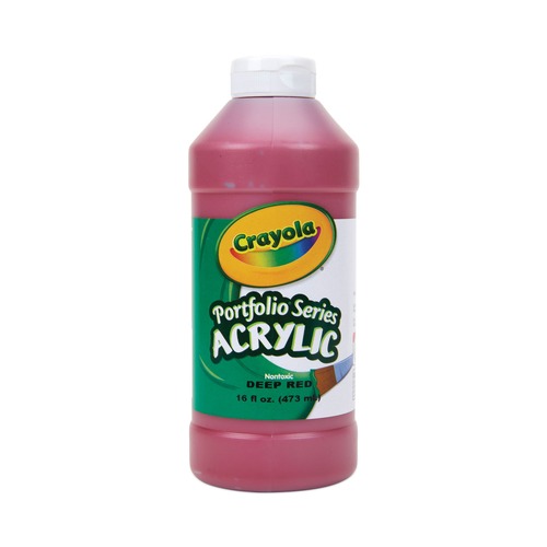 Acrylic & Tempera Paint | Crayola 204016115 16 oz Portfolio Series Acrylic Paint - Deep Red image number 0