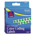 Office Jansan | Avery 05791 0.25 in. Diameter Permanent Color-Coding Labels in Dispensers - Green (450/Pack) image number 1
