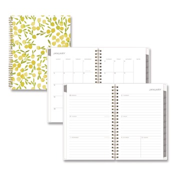 Blue Sky 8 in. x 5 in. 12-Month (Jan to Dec): 2026 Mimosa Weekly/Monthly Planner - Lemon Artwork, Yellow/Green/White Cover