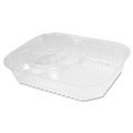 Food Trays, Containers, and Lids | Dart C68NT2 ClearPac 6.2 in. x 6.2 in. x 1.6 in. 3.3 oz. 2-Compartments Plastic Nacho Tray - Large Clear (500/Carton) image number 2