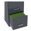 Office Filing Cabinets & Shelves | Alera 2806768 14 in. x 18 in. x 26.9 in. Soho 3-Drawer Vertical Letter File Cabinet - Charcoal image number 4