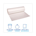 Trash & Waste Bins | Boardwalk Z8048HNKR01 40 in. x 48 in. 45 Gallon 13 mic High Density Industrial Coreless Roll Can Liners - Natural (250/Carton) image number 1