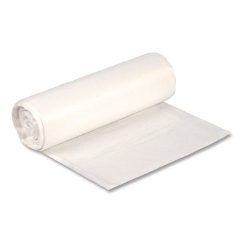 Boardwalk 16 Gallon 8 mic 24 in. x 33 in. Perforated Roll High-Density Can Liners - Natural (1000/Carton)