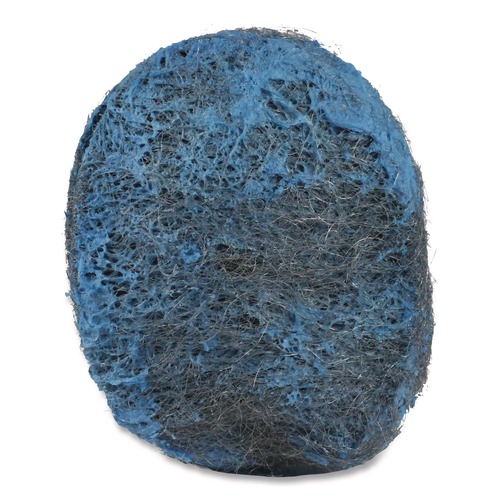 Cleaning Cloths | Boardwalk 96130-M-BWK 3 in. x 2.5 in. Steel Wool Soap Pads - Blue (12 Boxes/Carton) image number 0