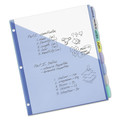 Office Jansan | Avery 16177 Write and Erase 11.13 in. x 9.25 in. 8-Tab 3-Hole Punched Durable Plastic Dividers with Slash Pocket - Assorted (1-Set) image number 1