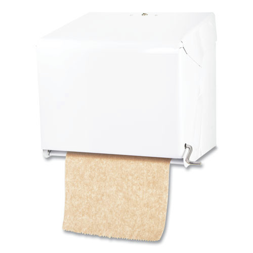 San Jamar T800WH 11 in. x 8.5 in. x 10.5 in. Crank Roll Towel Dispenser - White image number 0