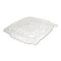 Food Trays, Containers, and Lids | Dart C89PST1 ClearSeal 8.31 in. x 8.31 in. x 2 in. Hinged-Lid Plastic Containers - Clear (250/Carton) image number 2