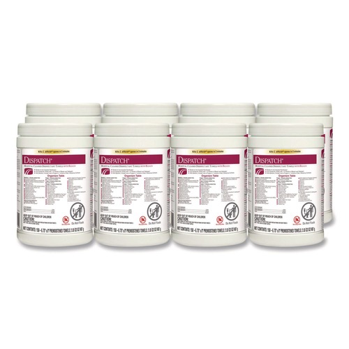 Disinfectants | Clorox Healthcare 69150 6-3/4 in. x 8 in. Dispatch Cleaner Disinfectant Towels (8/Carton) image number 0