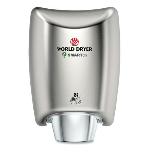  | WORLD DRYER K-973A2 SMARTdri 9.33 in. x 7.67 in. x 12.5 in. 110V - 120V Hand Dryer - Brushed Stainless Steel image number 0