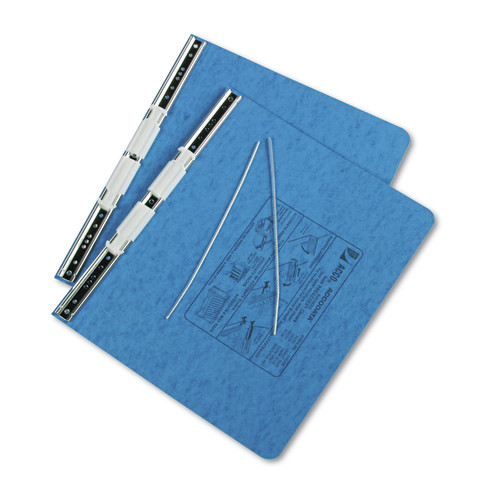 Office Jansan | ACCO A7054132A PRESSTEX 12 in. x 8.5 in. 6 in. Capacity 2 Posts Post Binders with Storage Hooks - Light Blue image number 0