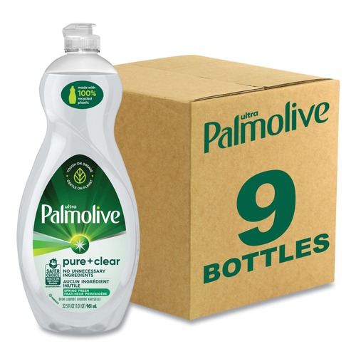 Cleaning & Janitorial Supplies | Palmolive US04272A 32.5 oz. Bottle Pure plus Clear Dishwashing Liquid - Spring Fresh (9/Carton) image number 0