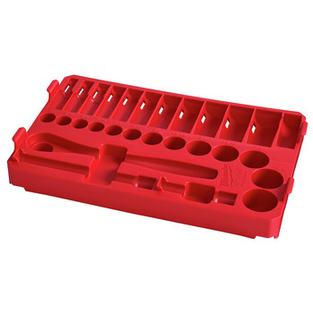 Milwaukee 48-22-9481T 28-Piece SAE 3/8 in. Mechanics Ratchet and Socket Tray for PACKOUT Compact Low-Profile Organizer