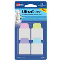  | Avery 74761 Ultra Tabs 1 in. x 1.5 in. 1/5-Cut Repositionable Mini Tabs - Assorted Pastel (40/Pack) image number 0