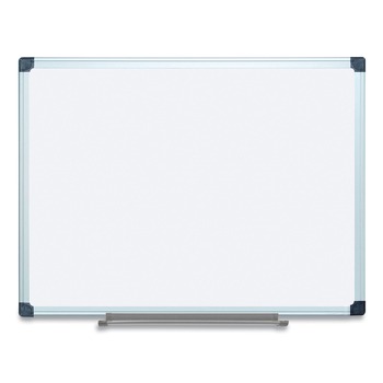 MasterVision 36 in. x 48 in. Porcelain Value Dry Erase Board - White Surface/Satin Aluminum Frame