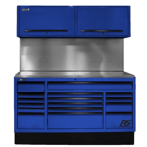 Cabinets | Homak BLCTS72003 72 in. CTS Conversion Kit with Solid Backsplash - Blue image number 0