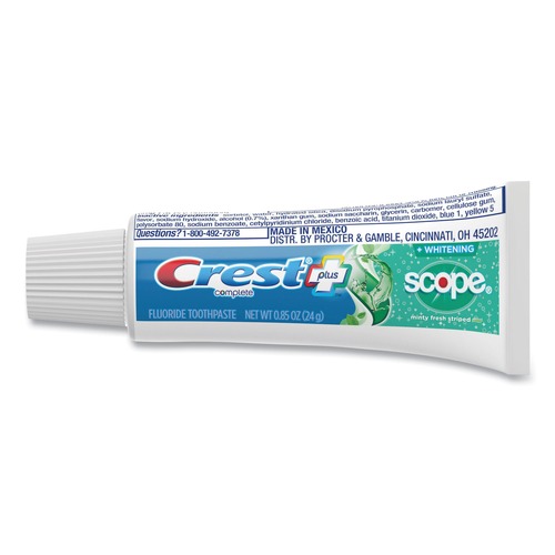 Cleaning & Janitorial Supplies | Crest 80691656 0.85 oz. Tube Complete Whitening Toothpaste Plus Scope - Mint (72/Carton) image number 0