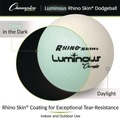 Toys | Champion Sports RXLUMSET Rhino Skin 6.3 in. Diameter Luminous Dodgeball Set - Luminous White/Blue (6/Set) image number 2