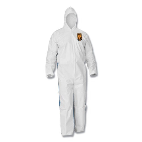 Bib Overalls | Ansell 38938 A35 Liquid and Particle Protection Coveralls Hooded - Large, White (25/Carton) image number 0
