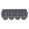 Office Jansan | Rubbermaid Commercial FG336200GRAY 4 Compartment 11.5 in. x 21.25 in. x 3.75 in. Plastic Cutlery Bin - Gray image number 0