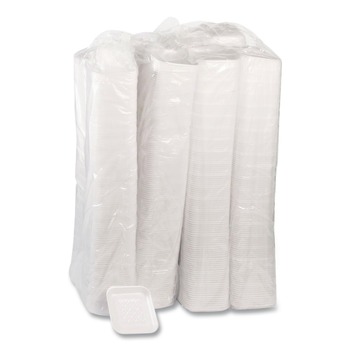 Pactiv Corp. 5.1 in. x 5.1 in. x 0.65 in. #1S Foam Supermarket Tray - White (1000/Carton)