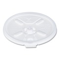 Food Trays, Containers, and Lids | Dart 16FTLS Straw Slot 12 - 24 oz. Foam Cup Lids - Translucent (1000/Carton) image number 0