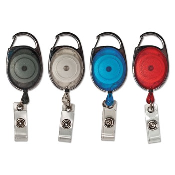 Advantus 30 in. Extension Carabiner-Style Retractable ID Card Reel - Assorted (20/Pack)