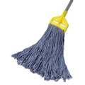 Mops | Rubbermaid Commercial FGF51800BL00 24 oz. 1 in. Band Cotton/Synthetic Cut-End Blend Mop Head - Blue (12/Carton) image number 2