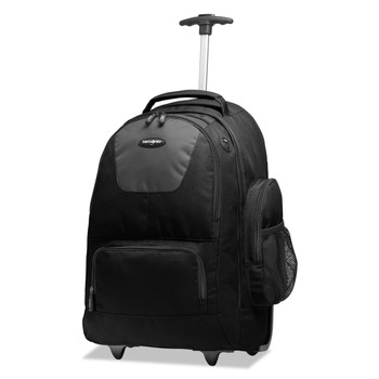 Samsonite 14 in. x 8 in. x 21 in. Polyester Rolling Backpack Fits Devices Up to 15.6 in. - Black/Charcoal