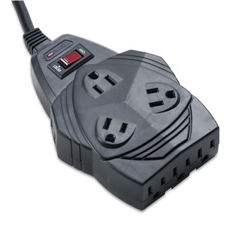 SURGE PROTECTORS | Fellowes Mfg Co. 99091 Mighty 8 Surge Protector, 8 Outlets, 6 Ft Cord, 1460 Joules, Black